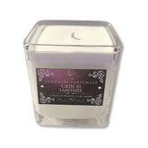 Lumânare naturală din soia în recipient de sticlă reutilizabil cu aromă de crin și iasomie